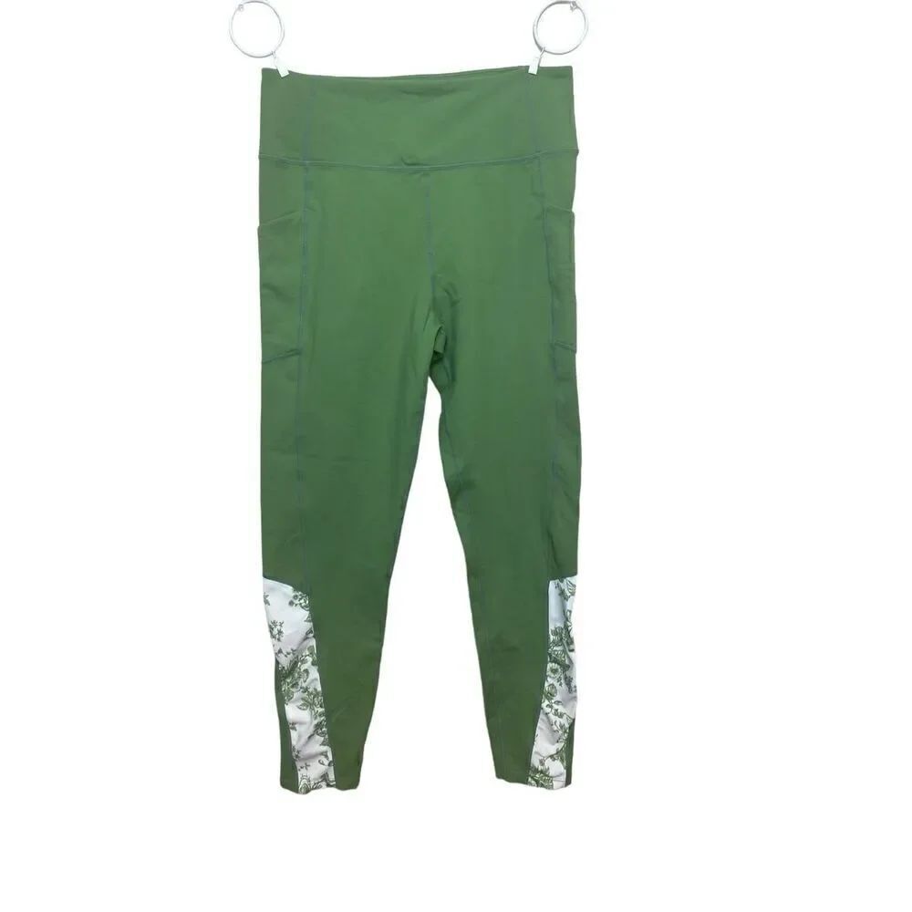Tuckernuck Womens Meadow Green Chintz Floral High-Rise Leggings Small